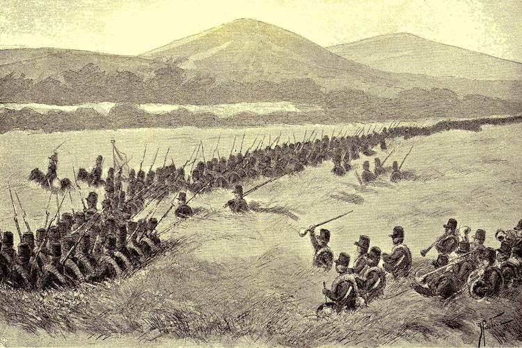 Batalion VII Belanda saat melakukan penyerangan ke Bali dalam Perang Bali I tahun 1846.