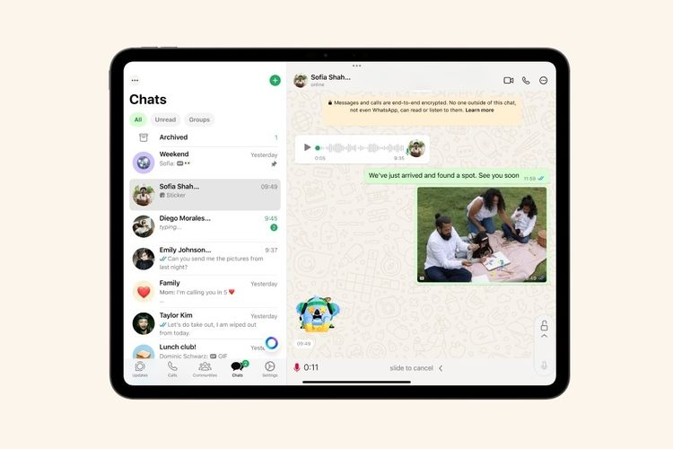 Ilustrasi WhatsApp untuk iPad