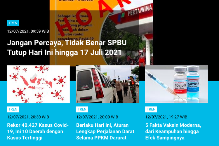 Berita Populer Tren 13 Juli 2021