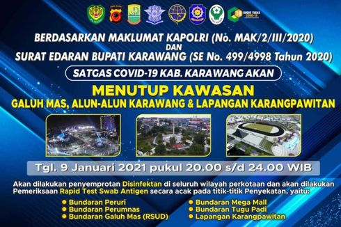 Pusat Kerumunan di Karawang Akan Ditutup Sabtu Malam Mulai Pukul 20.00