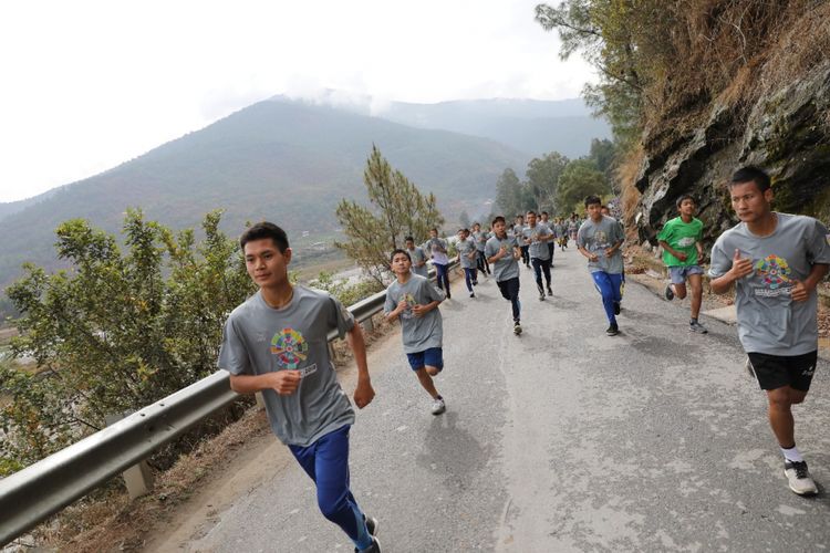 Sosialisasi Asian Games 2018 melalui Fun Run di Bhutan beberapa waktu lalu