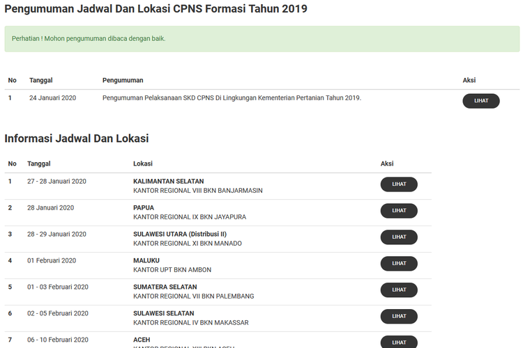 Jadwal dan lokasi tes Seleksi Kompetensi Dasar (SKD) Calon Pegawai Negeri Sipil (CPNS) tahun 2019 di Kementerian Pertanian (Kementan).