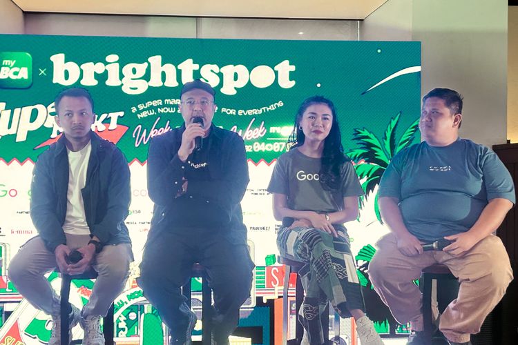 Sesi konferensi pers Brightspot SuperMRKT 2025 di Ratu Plaza, Jakarta Pusat, Rabu (19/11/2025).