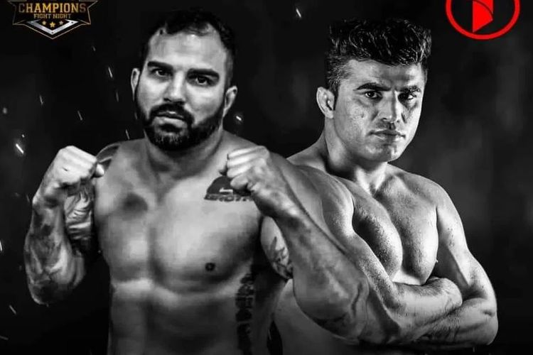 Poster laga petarung MMA asal Brasil, Leonardo Barbosa, menghadapi petarung tuan rumah Ahmed Wali Hotak, di main event TGFC 11 di ibukota Afghanistan, Kabul, pada 11 Februari 2021.