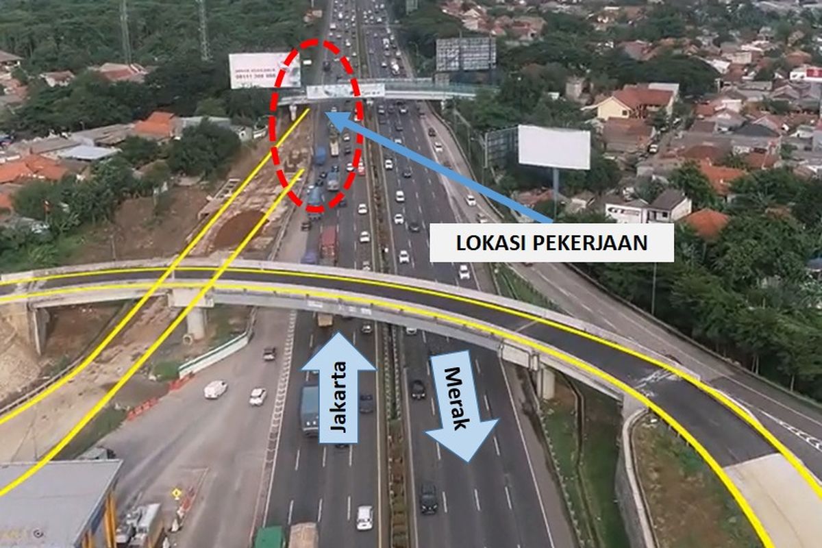 Ada pelebaran jalan di ruas Tol Jakarta-Tangerang.