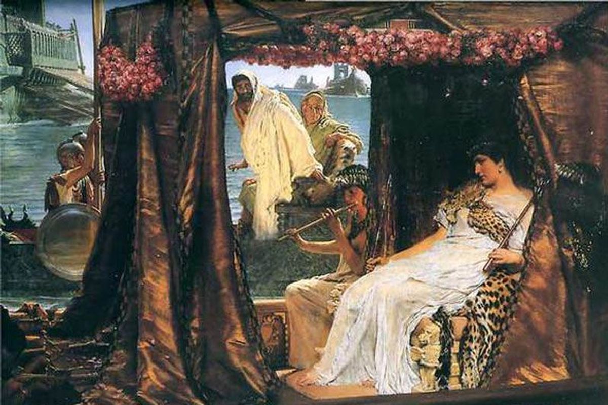 Kisah cinta Cleopatra dan Mark Antony. [Lawrence Alma-Tadema Via Livescience.com]
