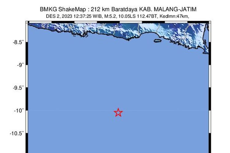 Analisis gempa yang mengguncang Kabupaten Malang, Jawa Timur, Sabtu (2/12/2023).