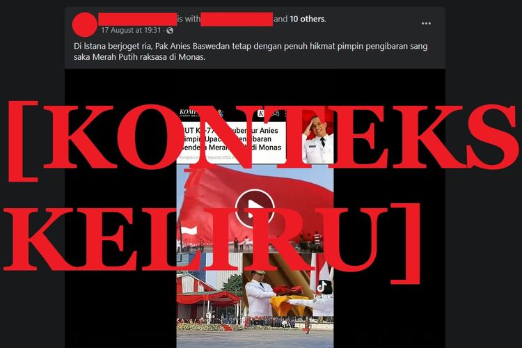 Unggahan konten keliru di media sosial mengenai upacara bendera yang dipimpin Gubernur DKI Jakarta Anies Baswedan