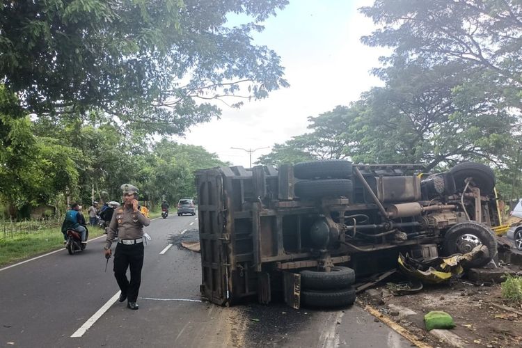 TKP kejadian lakalantas di jalan Bypass BIL lombok