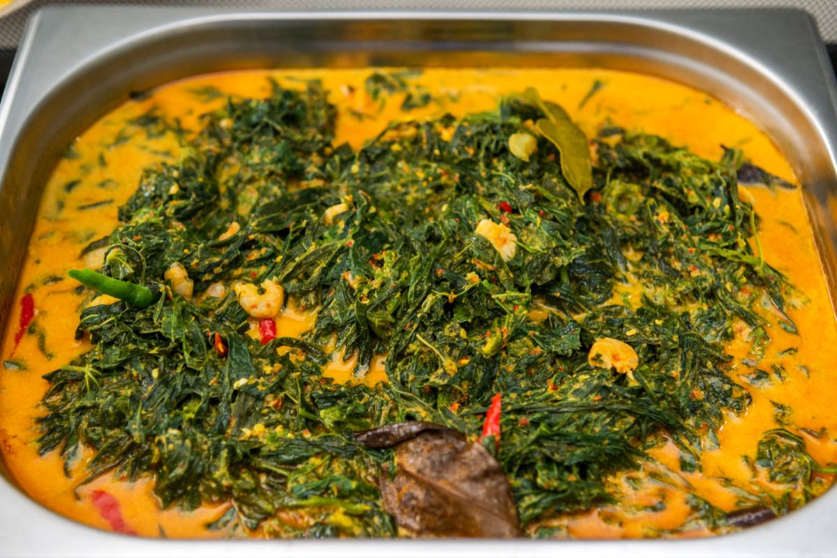Ilustrasi gulai daun singkong. 