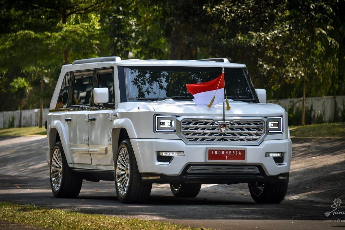 Penampakan kendaraan Presiden RI Prabowo Subianto usai dilantik di Gedung MPR/DPR RI, Jakarta, Minggu (20/10/2024).