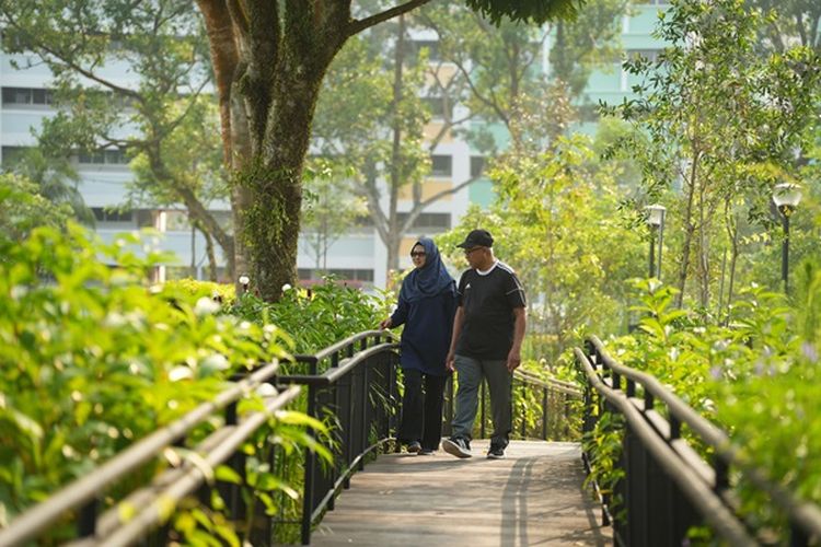 Ilustrasi Yishun Pond, salah satu taman terapi yang baru saja dibuka di Singapura.