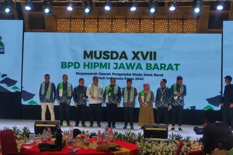 Himpunan Pengusaha Muda Indonesia (Hipmi) Jawa Barat menggelar musyawarah daerah (Musda) ke-17 yang berlokasi di Bigland Hotel and Convention, Kota Bogor, Jawa Barat, Senin (24/6/2024).