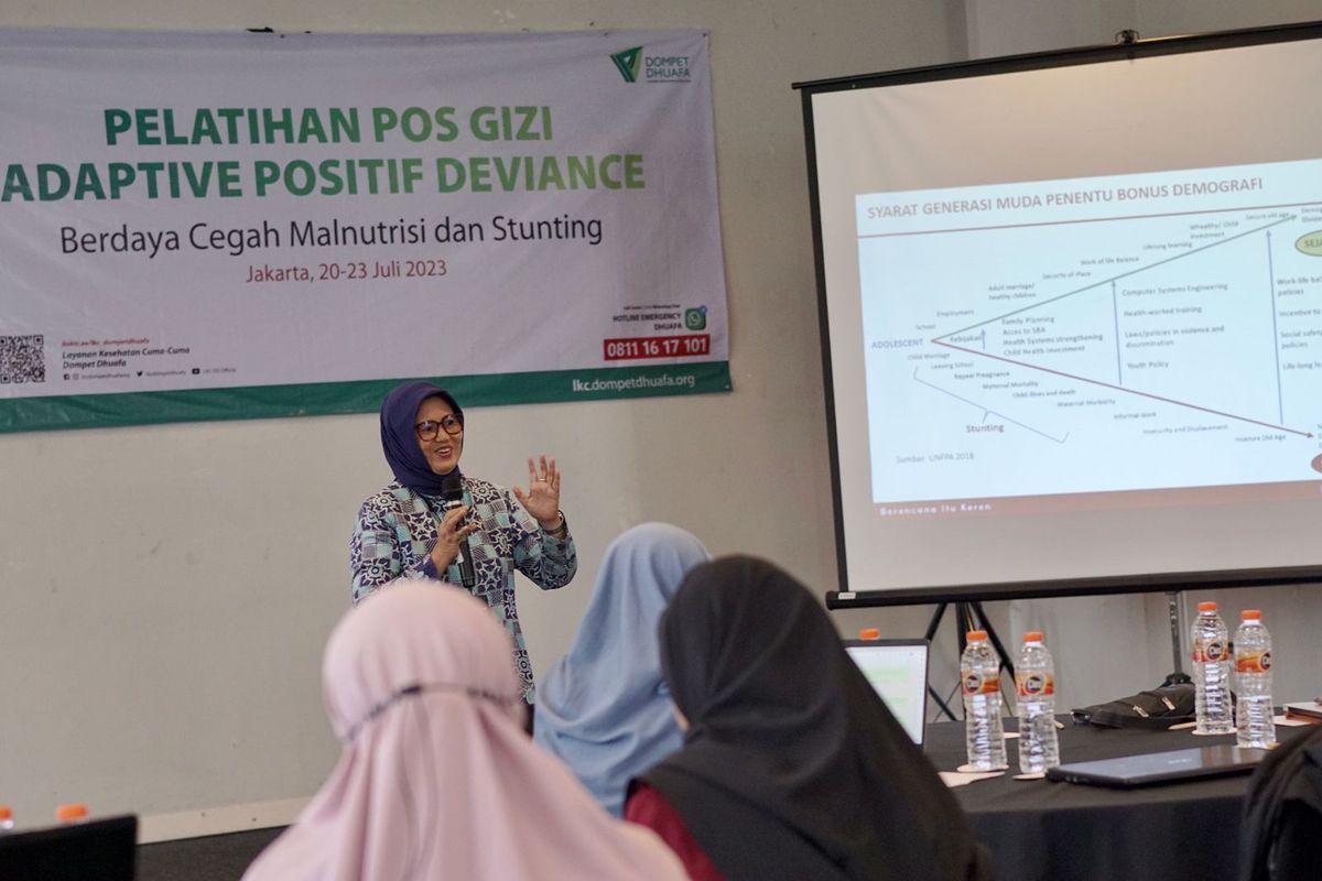 Dompet Dhuafa melalui organ Layanan Kesehatan Cuma-cuma (LKC) menggelar Pelatihan Fasilitator Program Pos Gizi, Program Kawasan Sehat, dan Program Kawasan Madaya selama enam hari pada Kamis-Selasa, 20-25 Juli 2023. 

