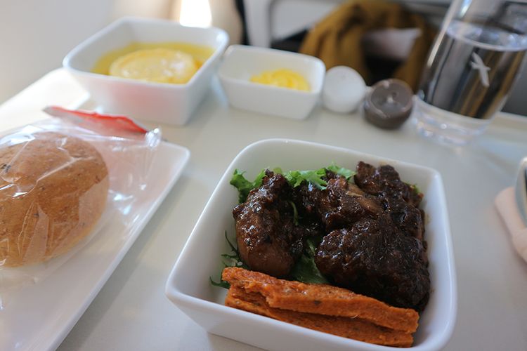 Makanan pembuka di Business Class Silk Air