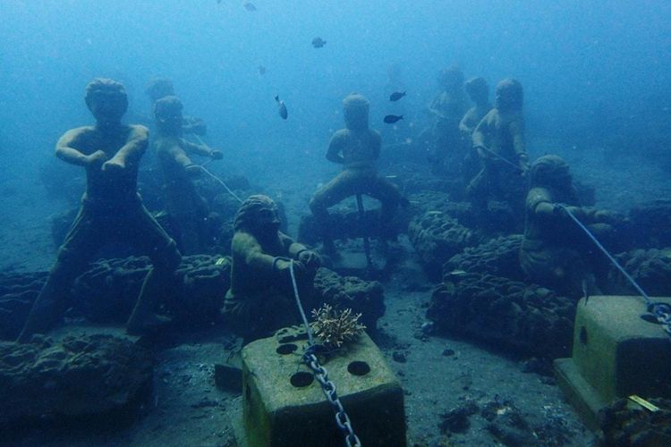 Ilustrasi wisata konservasi bawah laut di Desa Wisata Bondalem di Buleleng, Bali.