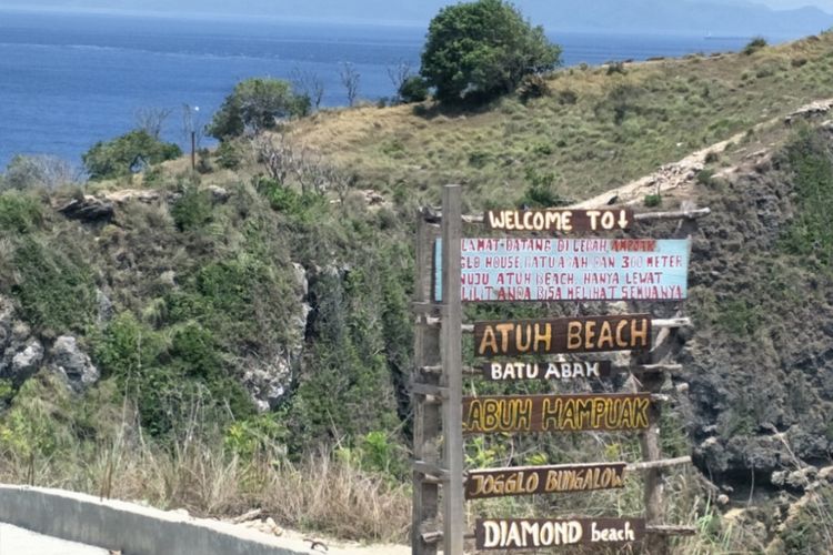 Diamond Beach yang terletak di Pulau Nusa Penida, Bali. Foto diambil pada Minggu (11/11/2018).