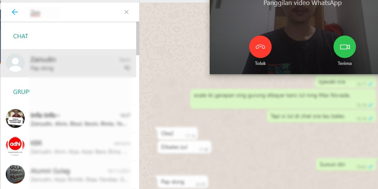 Cara panggilan Whatsapp di laptop