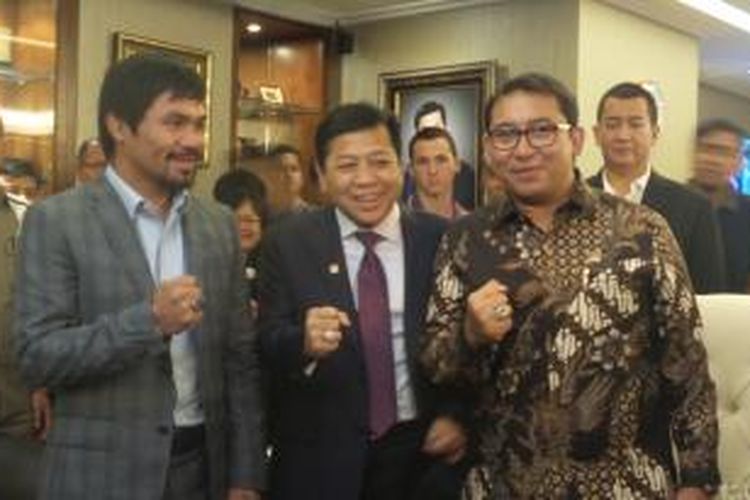 Petinju asal Filipina Manny Pacquiao, Jumat (10/7/2015), menemui pimpinan DPR RI untuk berterimakasih karena Indonesia sudah menunda eksekusi mati warga negara Filipina Mary Jane Veloso. 