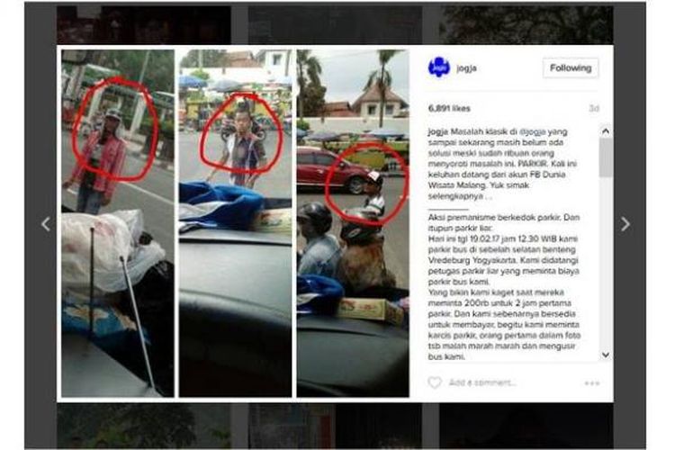 Persoalan tarif parkir di Yogyakarta kembali mencuat setelah sebuah postingan di akun Instagram @jogja menyebutkan bahwa salah satu bus wisata yang hendak parkir di dekat kantor Bank Indonesia (BI) atau selatan dari Benteng Vredeburg dikenakan tarif parkir sebesar Rp 200.000 oleh oknum juru parkir untuk dua jam pertama.