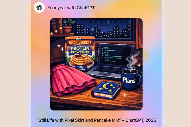 Ilustrasi hasil fitur rekap tahunan ChatGPT