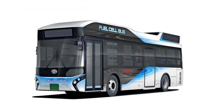 Bus berbahan bakar hidrogen.