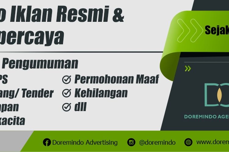 Doremindo telah berpengalaman melayanan pemasangan iklan pengumuman dari seluruh Indonesia (Dok. Doremindo)