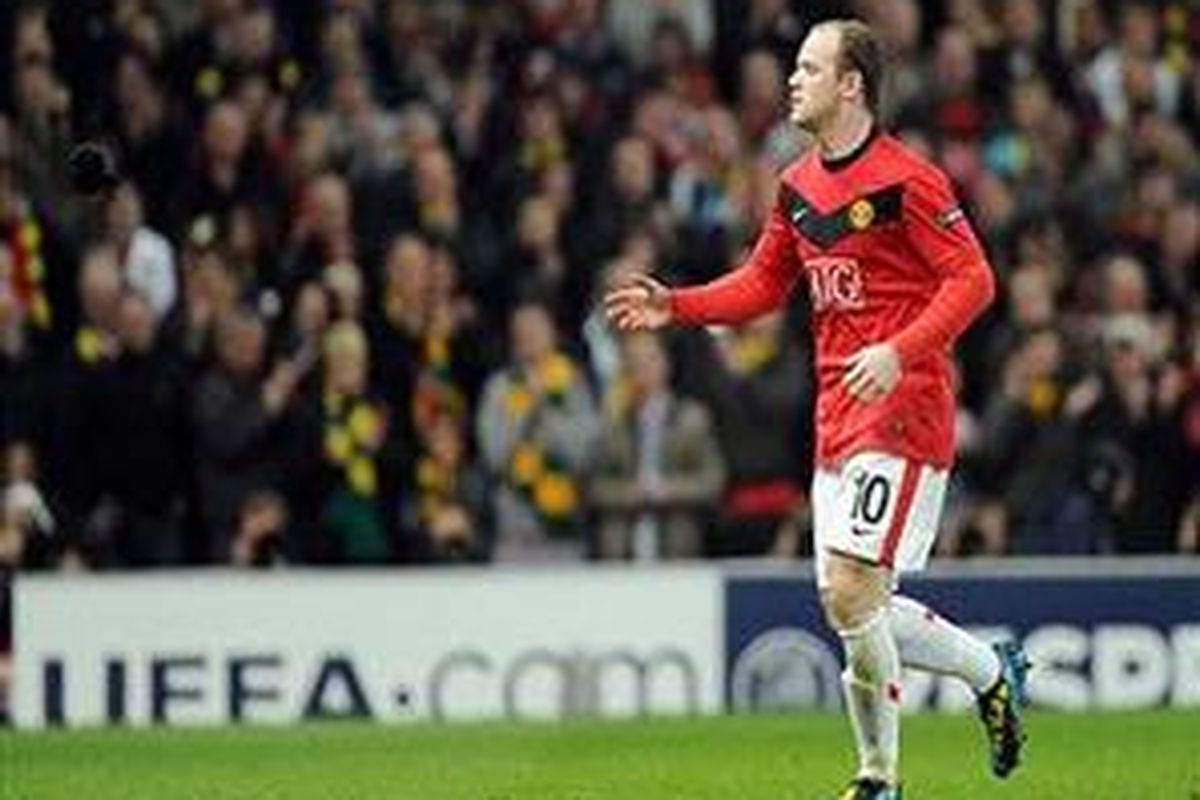 Penyerang Manchester United, Wayne Rooney.