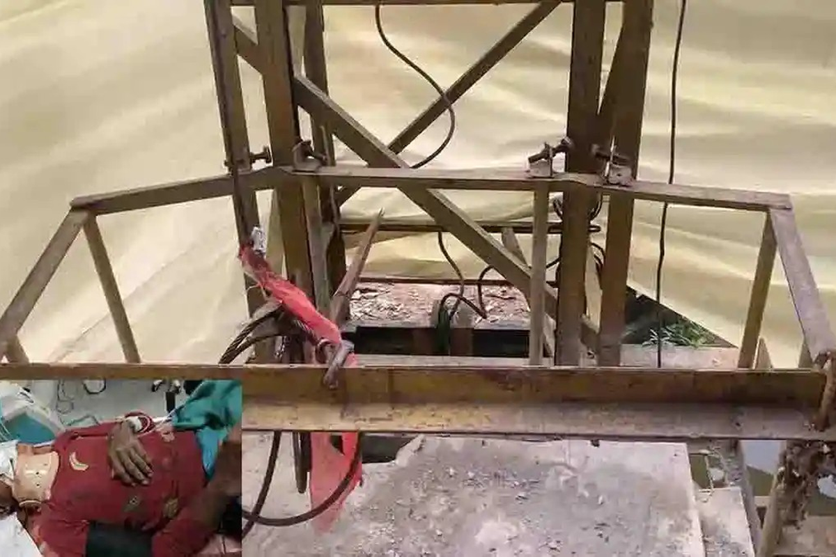 Insiden lift material jatuh di Kubu Raya, Kalbar, pada Jumat (10/4/2026).