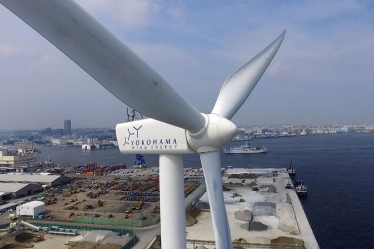 Pembangkit tenaga angin di Yokohama bernama Hama-Wing