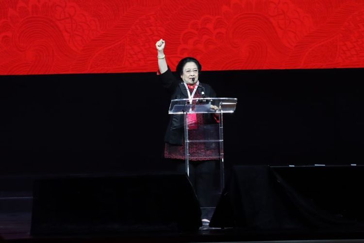 Ketum PDIP Megawati Soekarnoputri di JIExpo, Kemayoran, Jakarta, Jumat (10/1/2020).