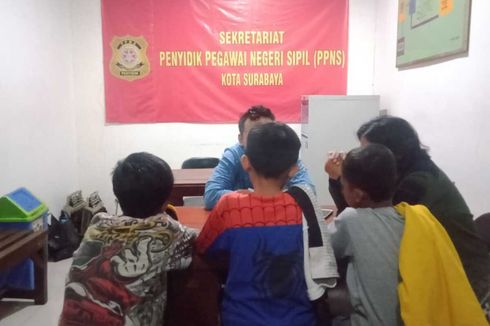 Satpol PP Ciduk 3 Anggota Gangster Remaja di Surabaya yang Hendak Tawuran