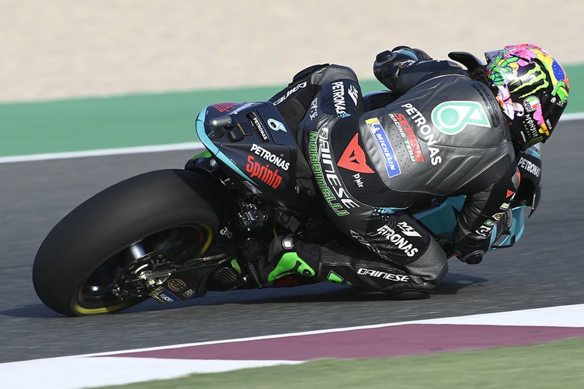 Franco Morbidelli saat sesi latihan bebas di MotoGP Qatar