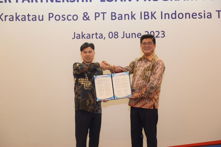 Penandatanganan kerjasama antara , PT Krakatau Posco dengan Bank IBK Indonesia (IBKI) pada Kamis, 8 Juni 2023 di Jakarta. 

