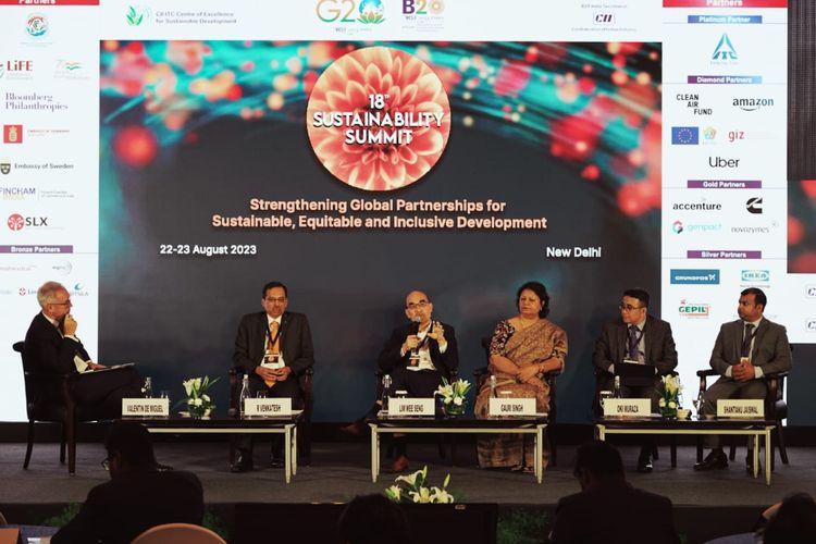 Senior Vice President (SVP) Research Technology and Innovation Pertamina Oki Muraza saat mengikuti Sustainability Summit Business 20 (B20) pada Selasa (22/8/2023) sampai Minggu (27/8/2023) di New Delhi, India.