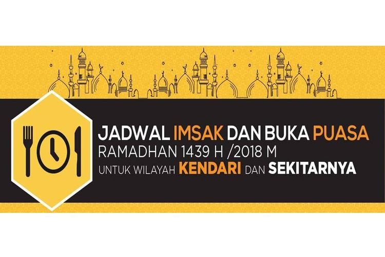 Jadwal imsak dan buka puasa di Kendari.