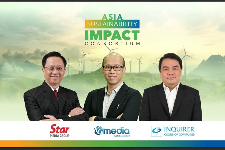 Star Media Group (SMG), Kompas Gramedia Group (KG Media), dan Inquirer Group of Companies (IGC) membentuk aliansi strategis untuk mempercepat kesadaran environment, social and governance (ESG) dan memberdayakan lanskap bisnis di Asia. Tampak dalam gambar kiri-kana; Chief Executive Officer (CEO) SMG Group Chan Seng Fatt, CEO KG Media Andy Budiman, dan CEO Philippine Daily Inquirer Atty Rudyard Arbolado.