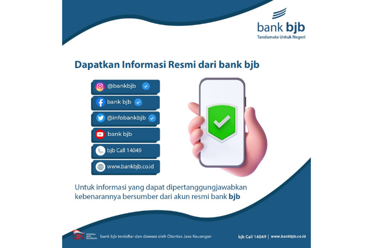 Saluran komunikasi resmi Bank BJB. 