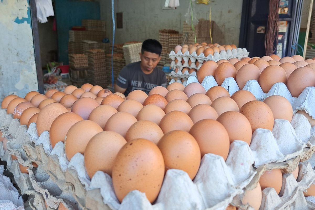 Rahman salah satu pedagang telur di Pasar Terong Makassar