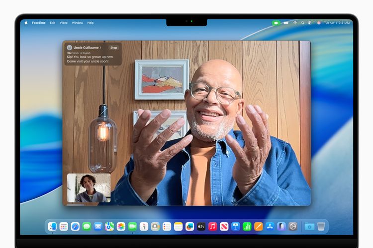 Fitur Live Translation di MacOS 26 Tahoe di aplikasi FaceTime.