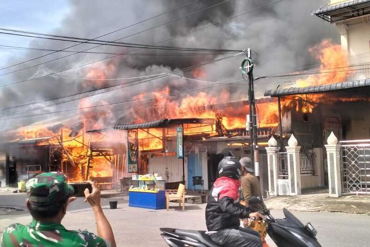 Kebakaran Hebat di Aceh Utara, Api Hanguskan 10 Ruko