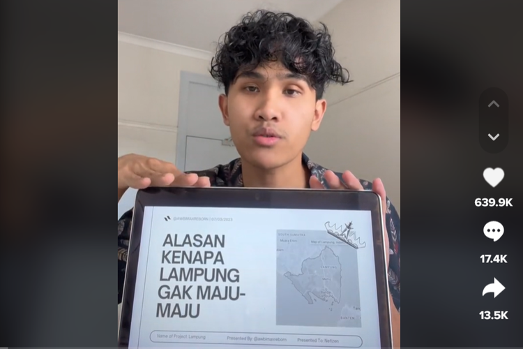 TikTokers Bima Yudho Saputro atau dikenal dengan Awbimax Reborn viral setelah mengkritik Lampung sulit menjadi daerah maju.
