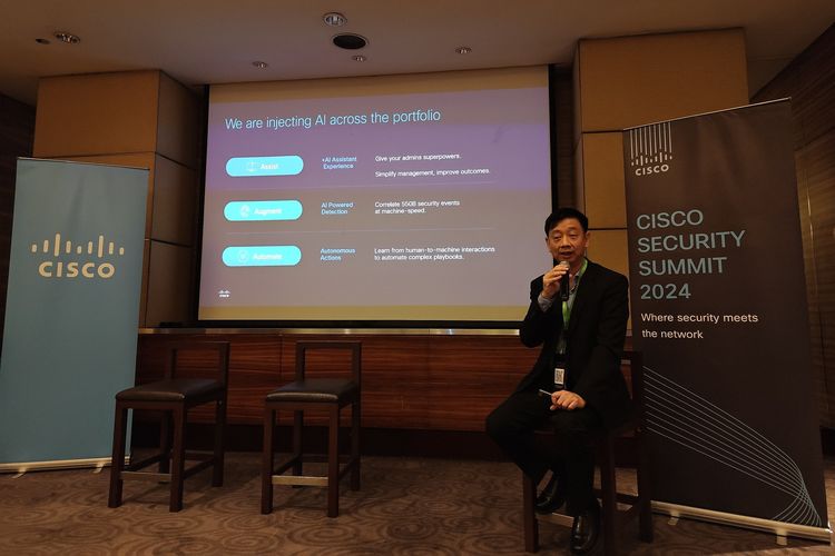 Director Cybersecurity Cisco Asean, Koo Juan Huat dalam ajang Cisco Security Summit Indonesia 2024 yang digelar pada Rabu (5/6/2024) kemarin. 