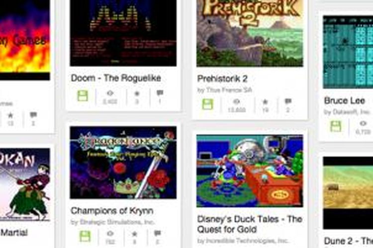 Beberapa judul game DOS koleksi Internet Archives