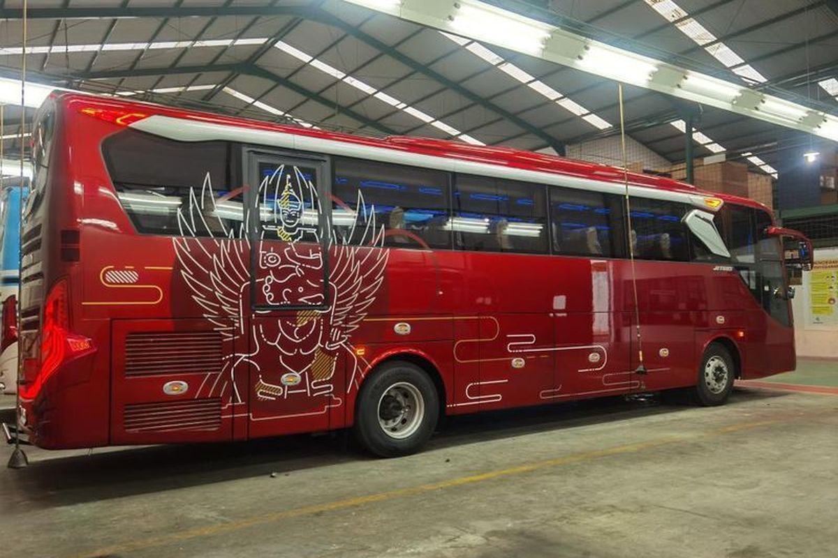 Kabin Bus Hino RM 280 dengan bodi Jetbus 3+ MHD Single Glass