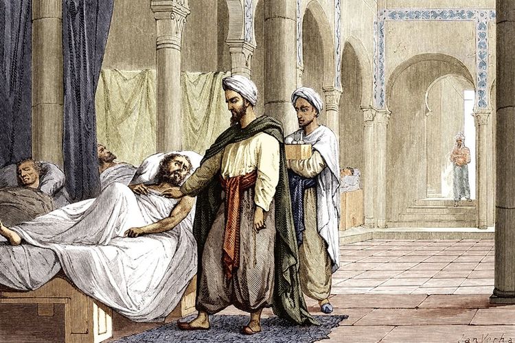 Ilustrasi rumah sakit pada peradaban Islam.