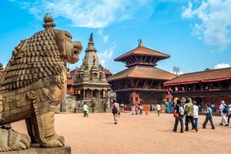 Lapangan Durbar di Bhaktapur, Nepal.