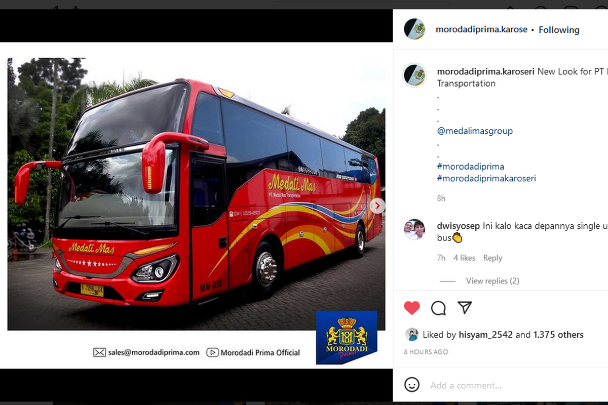 Bus AKAP baru PO Medali Mas