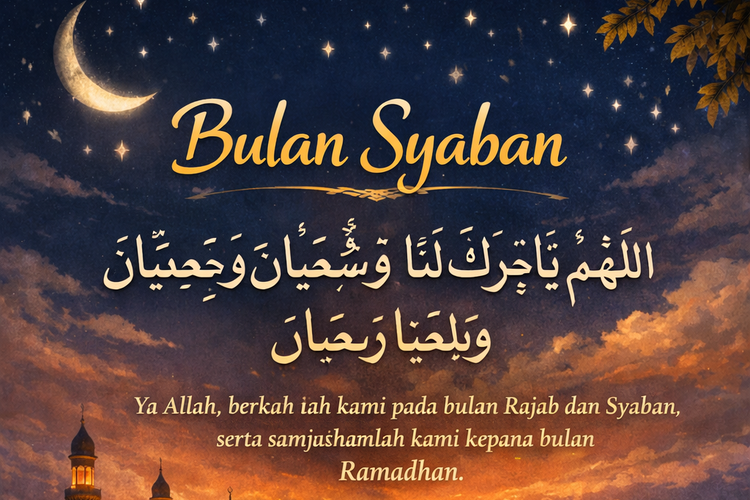 Doa masuk bulan syaban lengkap huruf Arab dan Artinya.