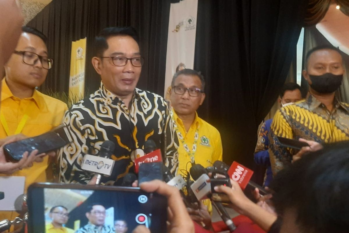 Gubernur Jawa Barat Ridwan Kamil ditemui di JIExpo Kemayoran, Jakarta, Jumat (21/10/2022).